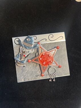 Vintage Cowgirl and Western Star Brooch